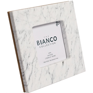 Keith 4&quotx4&quot Square Italian Carrara White Marble Picture Frame
