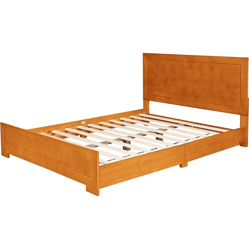 Camden Isle Oxford Wooden Cherry King Bed with Complete Slat System