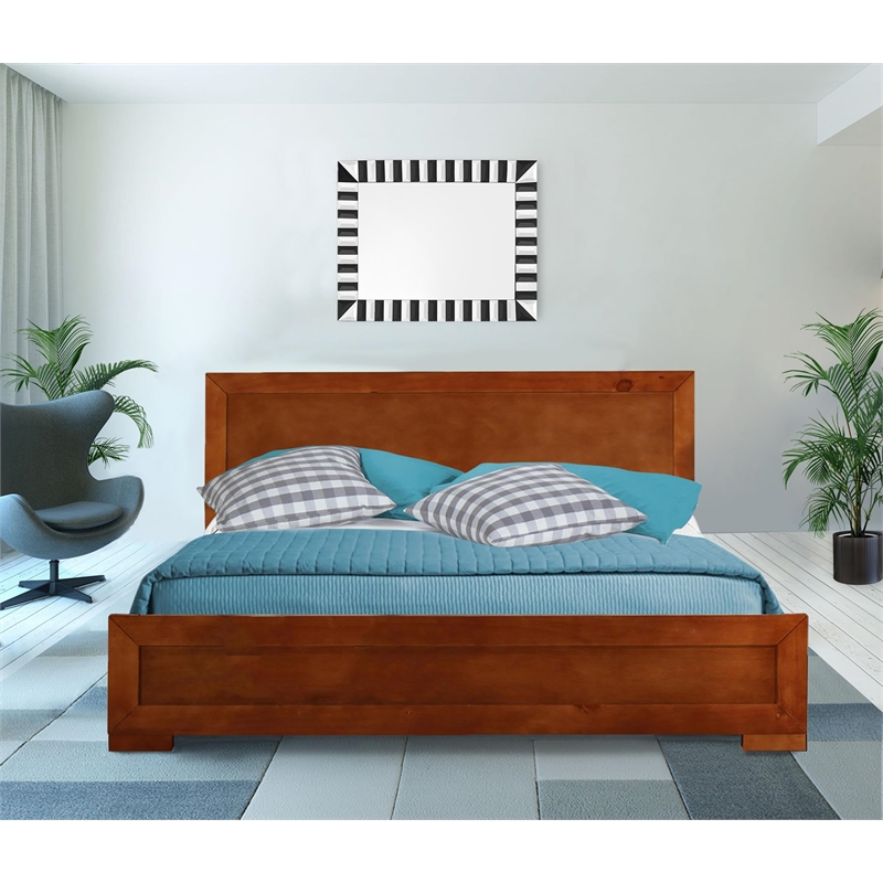 Camden Isle Oxford Wooden Cherry King Bed with Complete Slat System