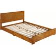 Camden Isle Oxford Wooden Brown Oak Queen Bed with Complete Slat System