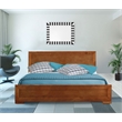 Camden Isle Oxford Wooden Brown Oak Queen Bed with Complete Slat System