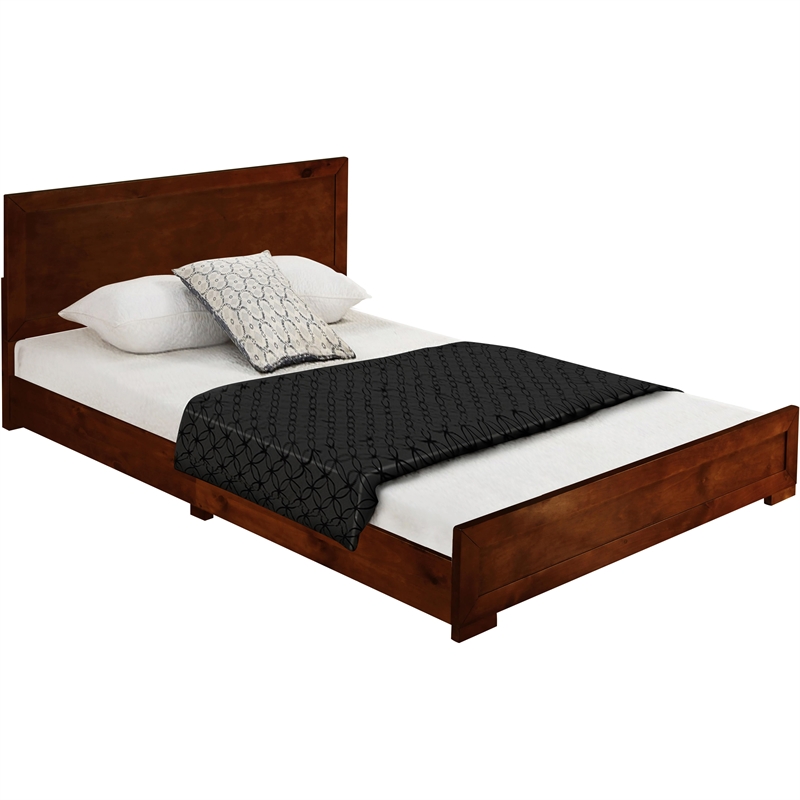 Camden Isle Oxford Wooden Brown Walnut King Bed with Complete Slat System