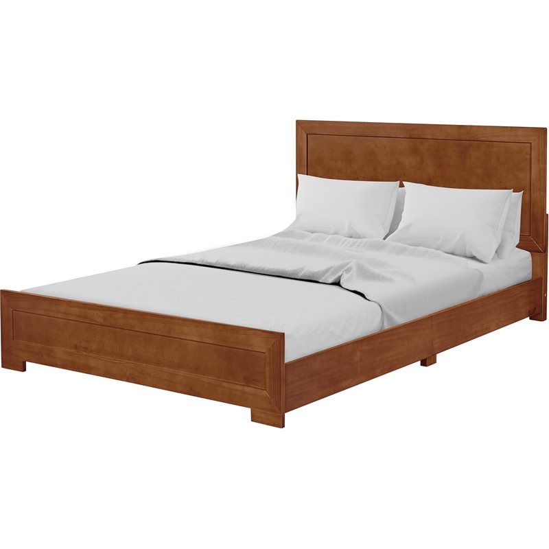 Camden Isle Oxford Wooden Brown Walnut King Bed with Complete Slat System