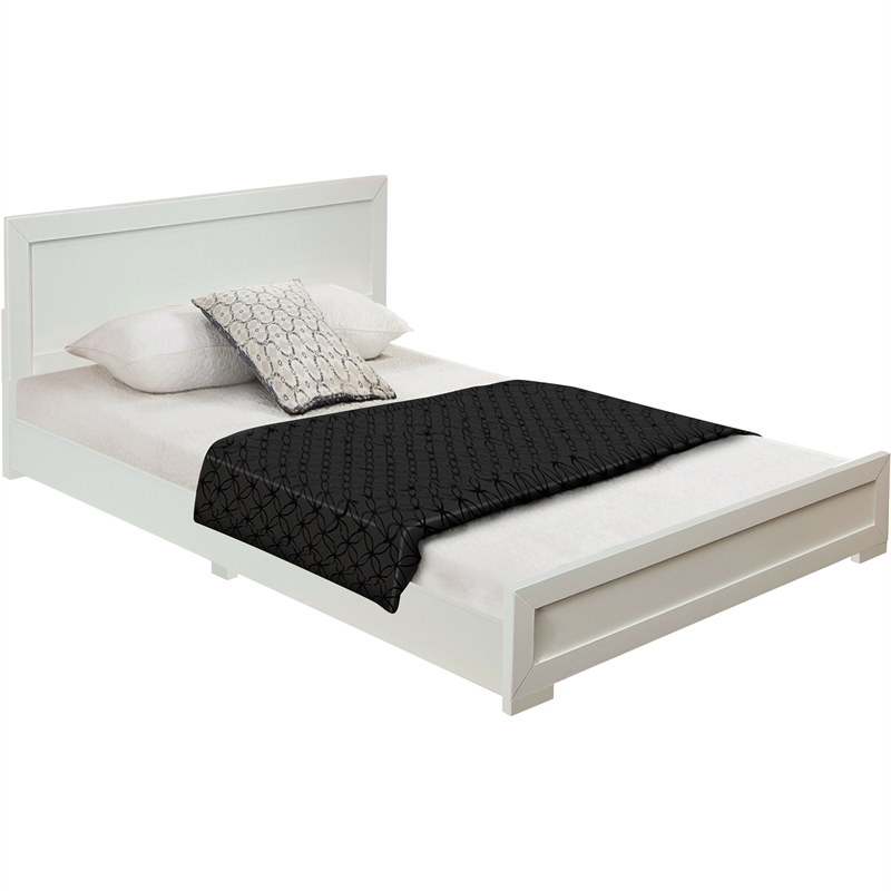 Camden Isle Oxford Wooden White Queen Bed with Complete Slat System