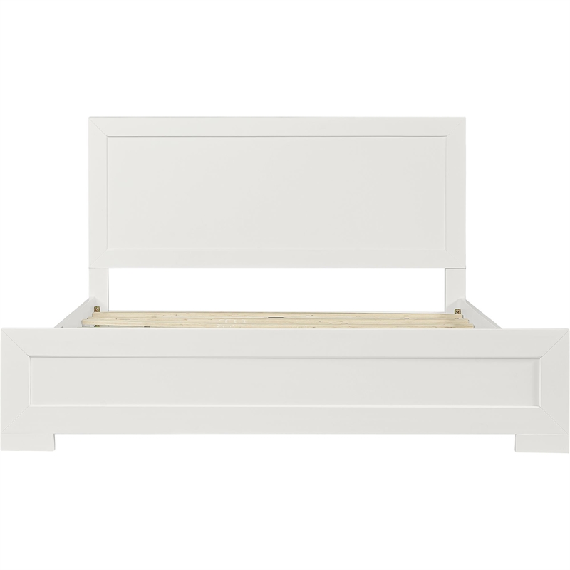 Camden Isle Oxford Wooden White Queen Bed with Complete Slat System
