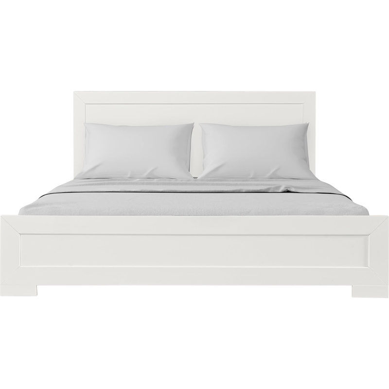 Camden Isle Oxford Wooden White Queen Bed with Complete Slat System
