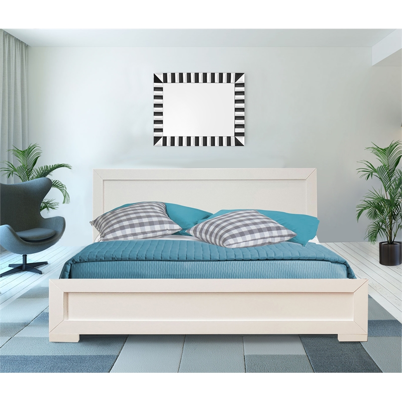 Camden Isle Oxford Wooden White Queen Bed with Complete Slat System