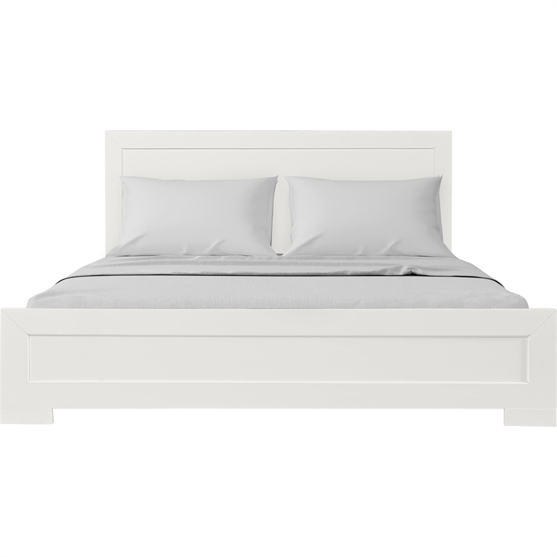 Camden Isle Oxford Wooden White King Bed with Complete Slat System