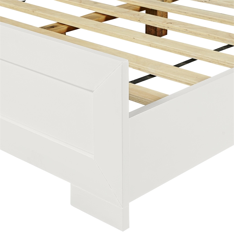 Camden Isle Oxford Wooden White King Bed with Complete Slat System
