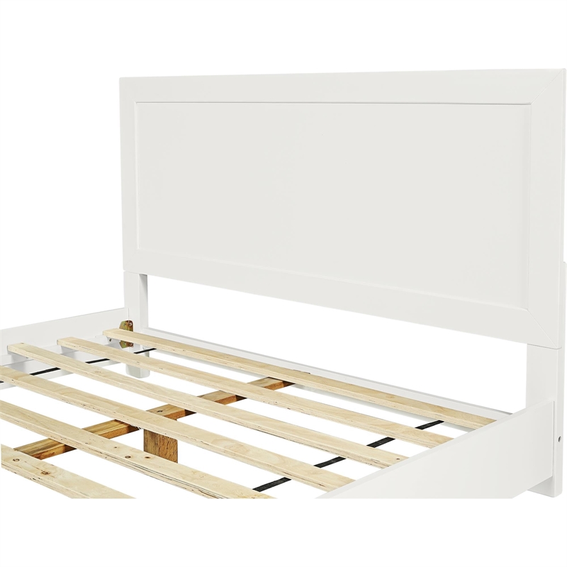 Camden Isle Oxford Wooden White King Bed with Complete Slat System