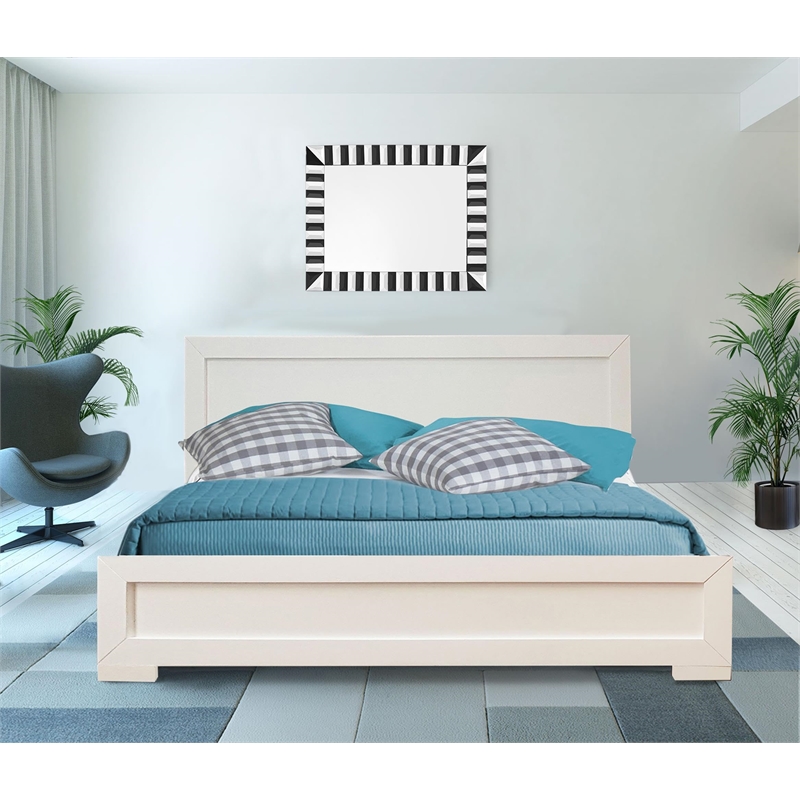 Camden Isle Oxford Wooden White King Bed with Complete Slat System