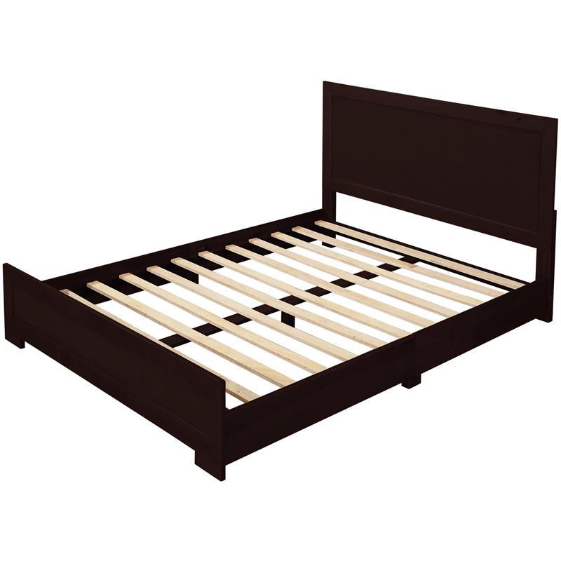 Camden Isle Oxford Wooden Espresso Full Wood Bed with Complete Slat System