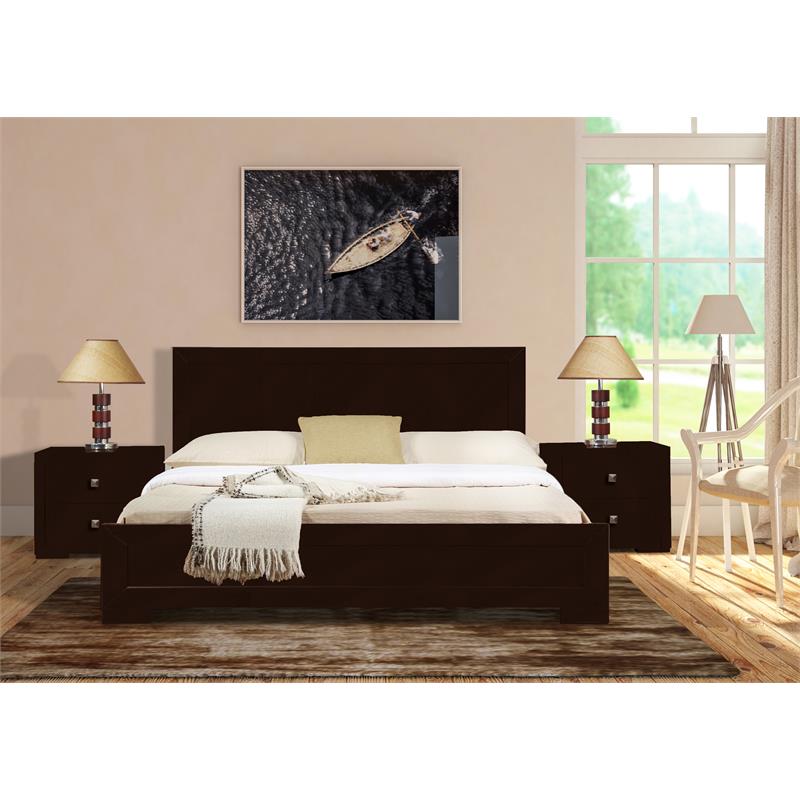 Camden Isle Oxford Wooden Espresso King Bed with Complete Slat System
