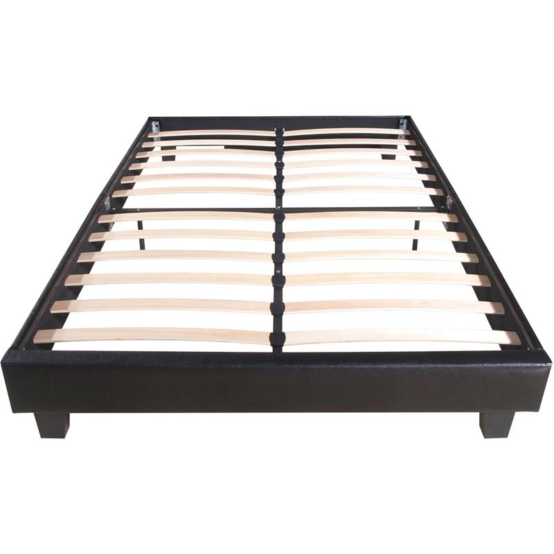 Camden Isle Acton Upholstered Black Faux Leather Queen Platform Bed