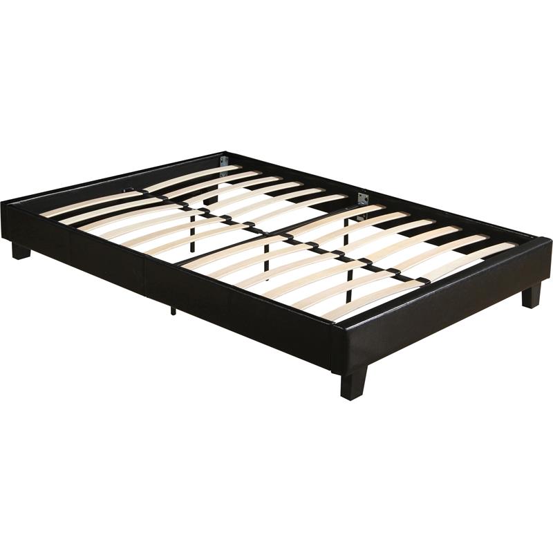 Camden Isle Acton Upholstered Black Faux Leather Queen Platform Bed