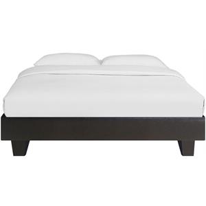Camden Isle Acton Upholstered Black Faux Leather Queen Platform Bed