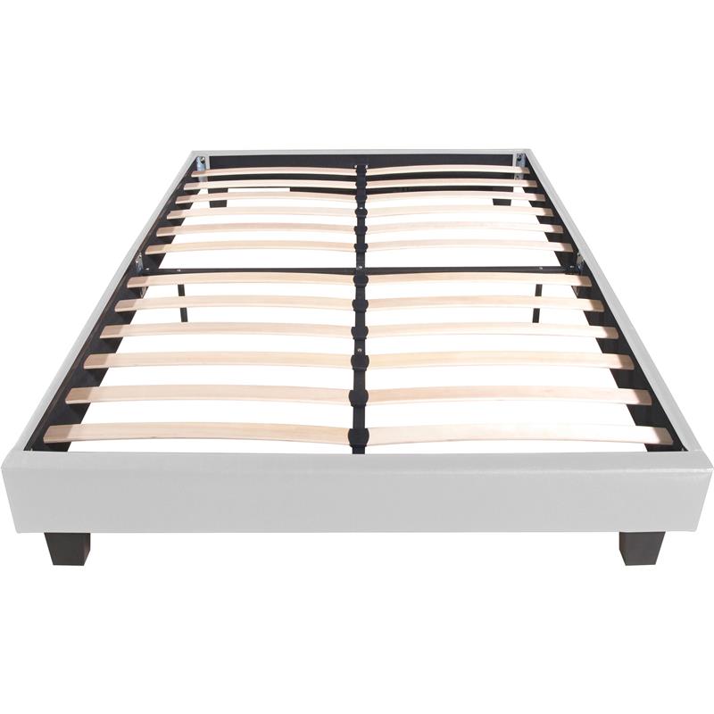Camden Isle Acton Upholstered White Faux Leather King Platform Bed