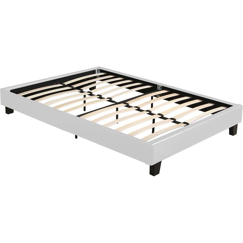 Camden Isle Acton Upholstered White Faux Leather King Platform Bed