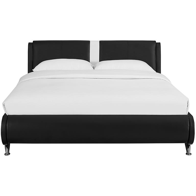 Camden Isle Carlton Upholstered Black Faux Leather King Platform Bed