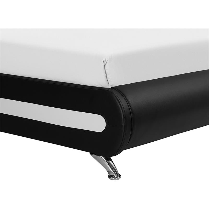 Camden Isle Carlton Upholstered Black Faux Leather King Platform Bed
