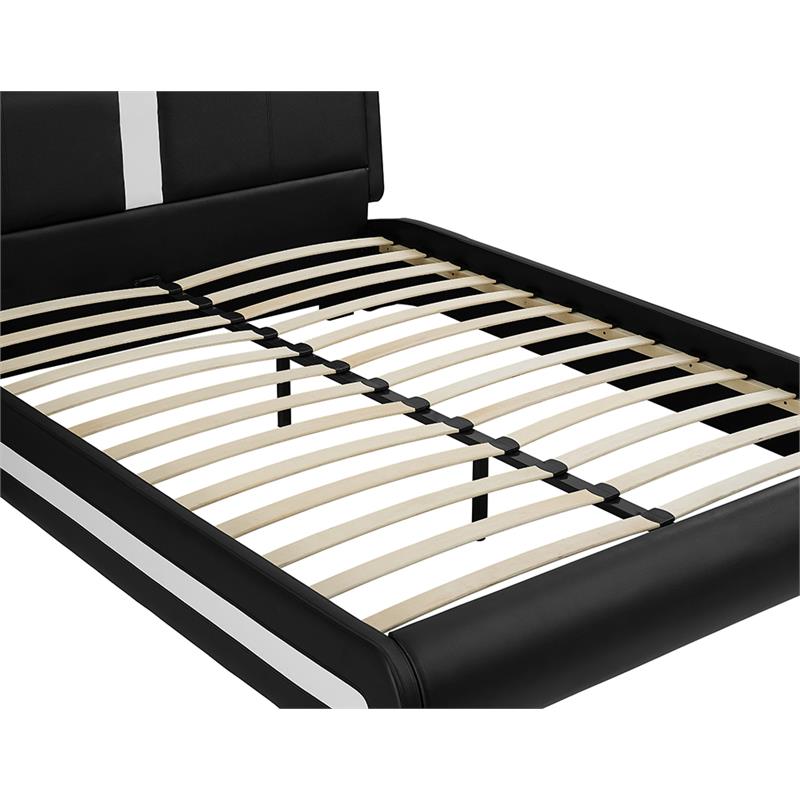 Camden Isle Carlton Upholstered Black Faux Leather King Platform Bed