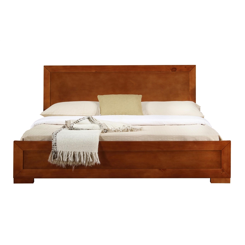 Camden Isle King Cherry Finish Trent Wooden Platform Bed with Slat System