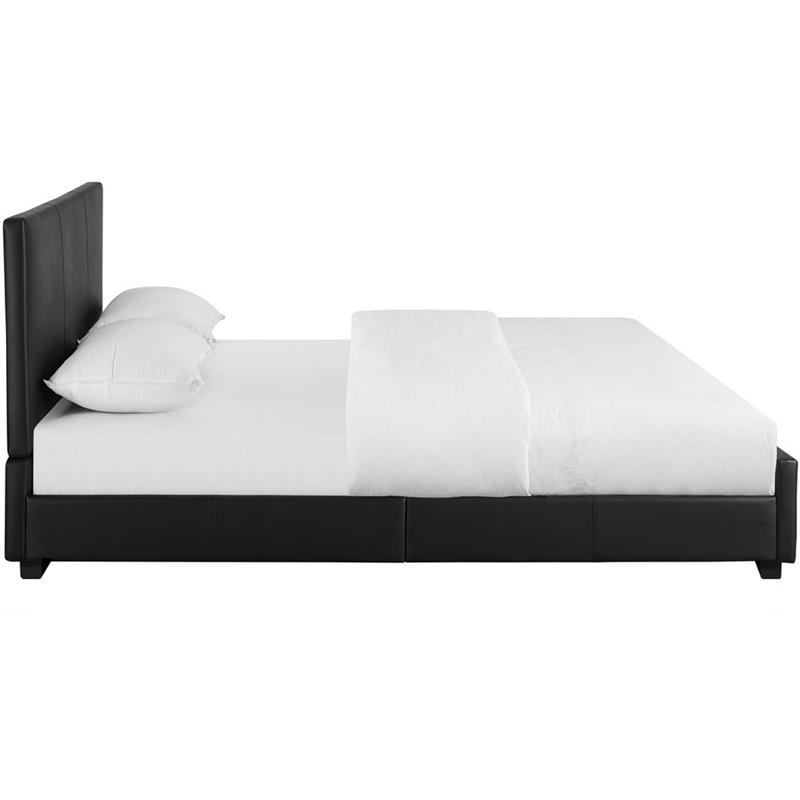 Camden Isle Black Faux Leather King Hindes Upholstered Platform Bed