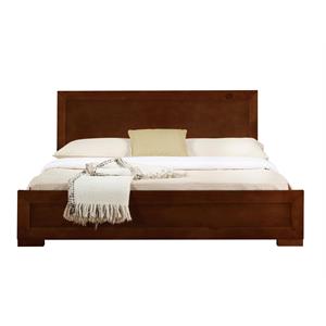 Camden Isle Queen Brown Walnut Finish Trent Wooden Platform Bed with Slat System