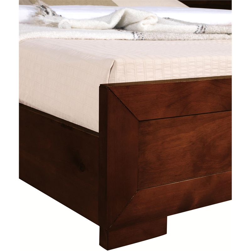 Camden Isle King Brown Walnut Finish Trent Wooden Platform Bed with Slat System