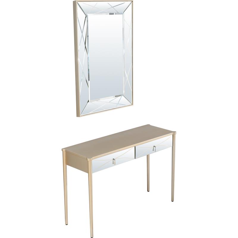 Camden Isle Insley Wall Mirror and Mirrored Console Table