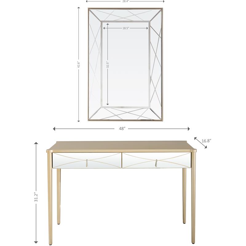 Camden Isle Insley Wall Mirror and Mirrored Console Table