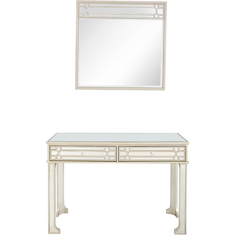 Camden Isle Aubrey Wall Mirror and Mirrored Console Table