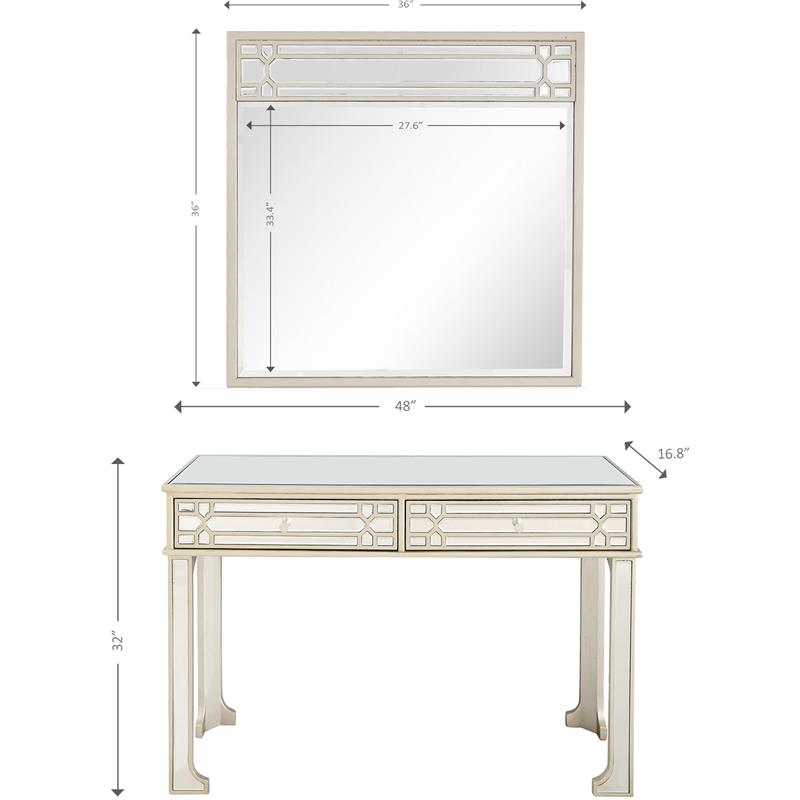 Camden Isle Aubrey Wall Mirror and Mirrored Console Table
