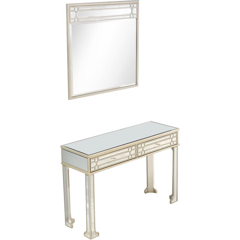 Camden Isle Aubrey Wall Mirror and Mirrored Console Table