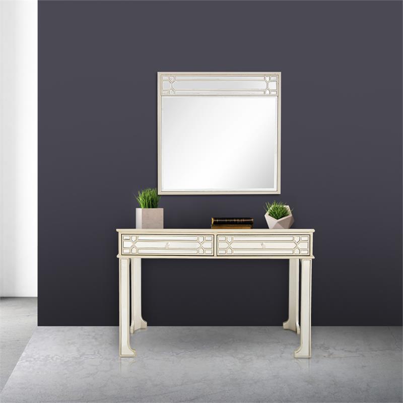 Camden Isle Aubrey Wall Mirror and Mirrored Console Table