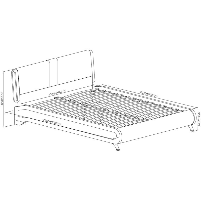 Camden Isle Upholstered Faux Leather Carlton Bed in Queen White