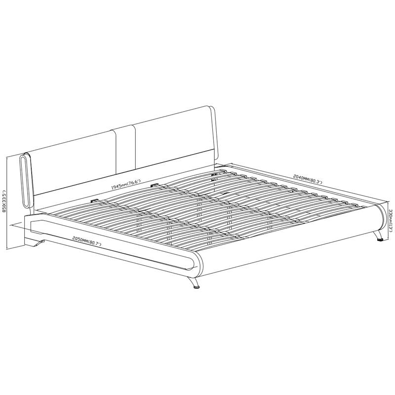 Camden Isle Upholstered Faux Leather Carlton Bed in King White