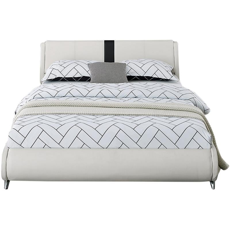 Camden Isle Upholstered Faux Leather Carlton Bed in King White