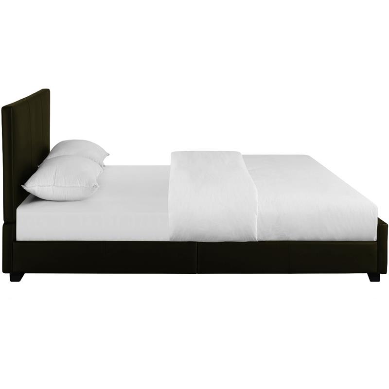 Camden Isle Faux Leather Upholstered Carlton Bed Queen Black with 2 Nightstands
