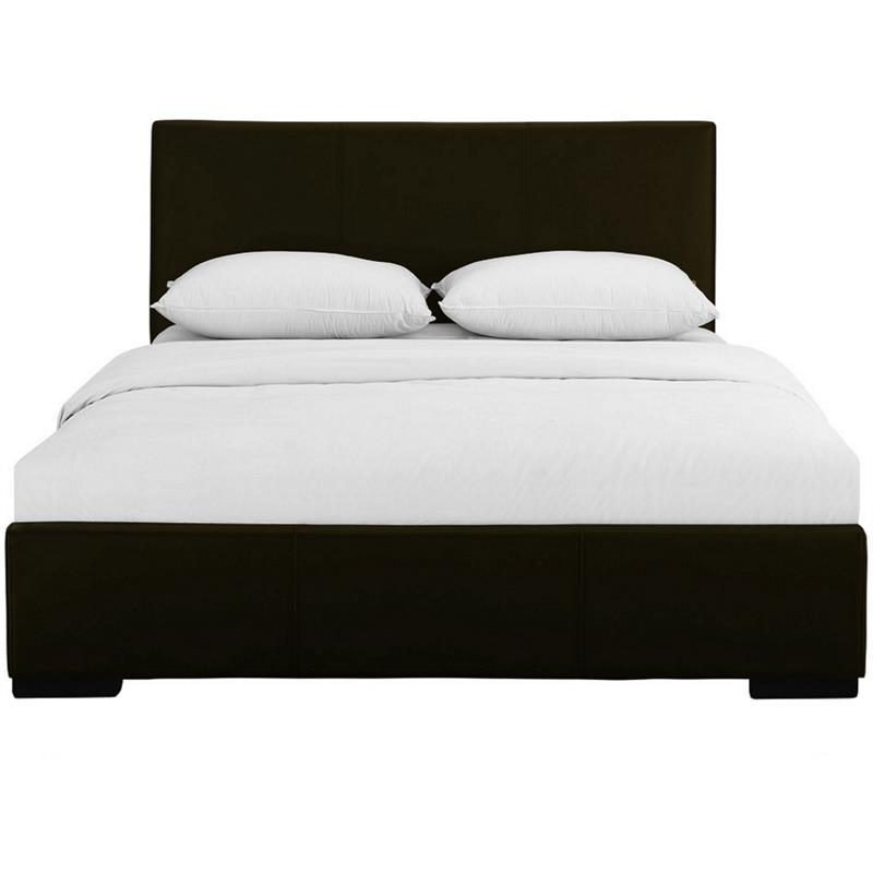 Camden Isle Faux Leather Upholstered Carlton Bed King Black with 2 Nightstands