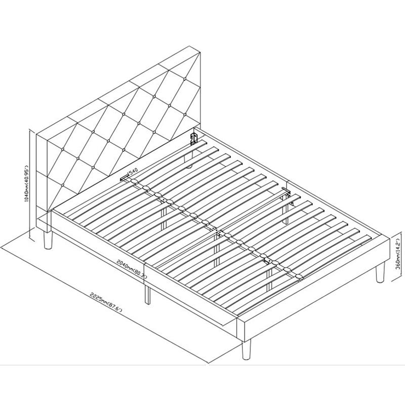 Camden Isle Upholstered Monticello Bed in Queen Gray Fabric