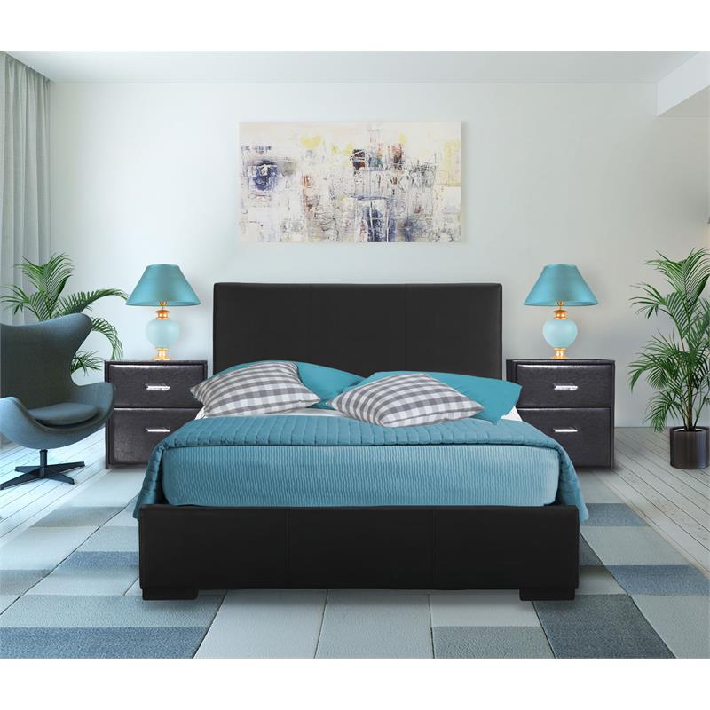 Camden Isle Hindes Upholstered Platform Bed in Twin Black