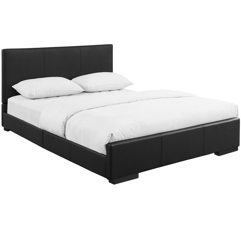 Camden Isle Hindes Upholstered Platform Bed in Twin Black