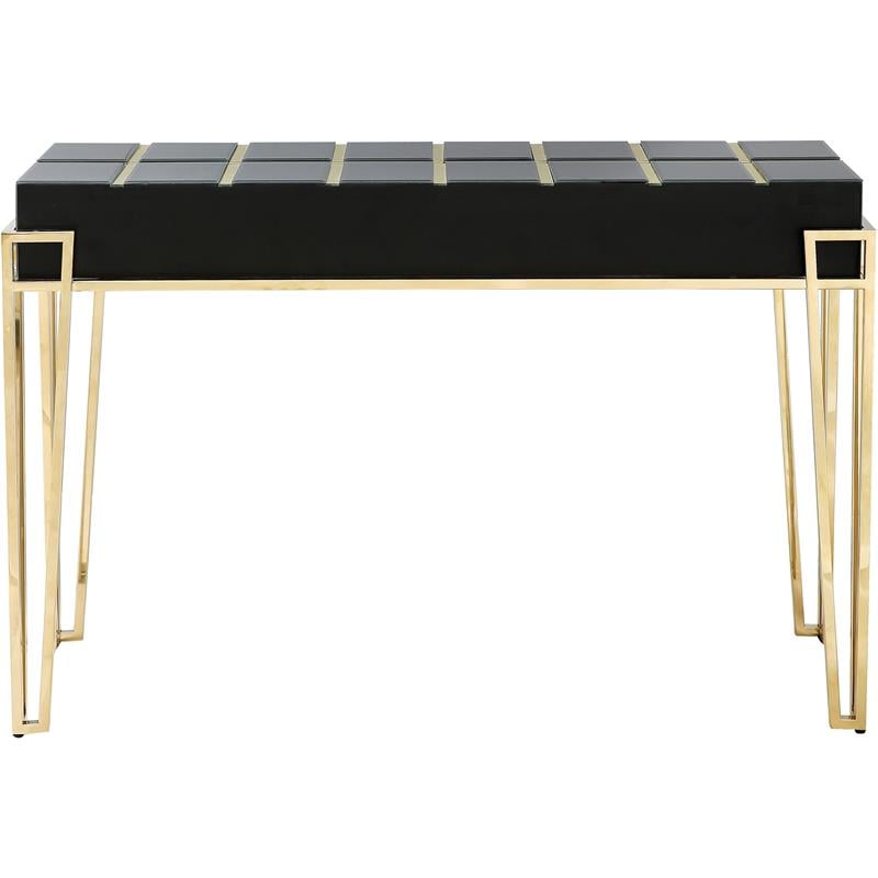Camden Isle Tuxedo Black Mirrored Console Table