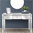 Monroe Clear Mirrored Glass Console Table with 3 Drawers