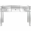 Monroe Clear Mirrored Glass Console Table with 3 Drawers