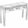 Monroe Clear Mirrored Glass Console Table with 3 Drawers