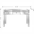 Monroe Clear Mirrored Glass Console Table with 3 Drawers