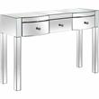 Monroe Clear Mirrored Glass Console Table with 3 Drawers