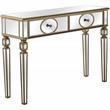 Holland Mirrored Glass Console Table with Gold Accents